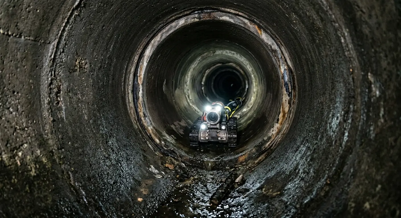 Robotic sewer camera inspecting pipe interior for Sewer Line Repair in Boone